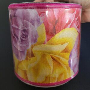 Farrisilk Vibrant Roses 4" Designer Ribbon-Rare!